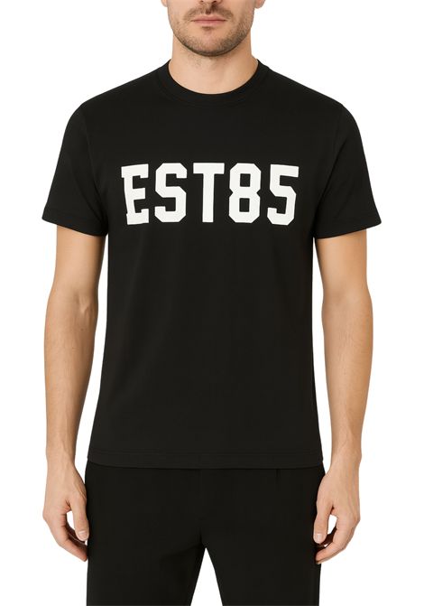 Paolo Pecora  T-shirt Uomo Nera con Stampa EST85 Paolo Pecora | F03440039000